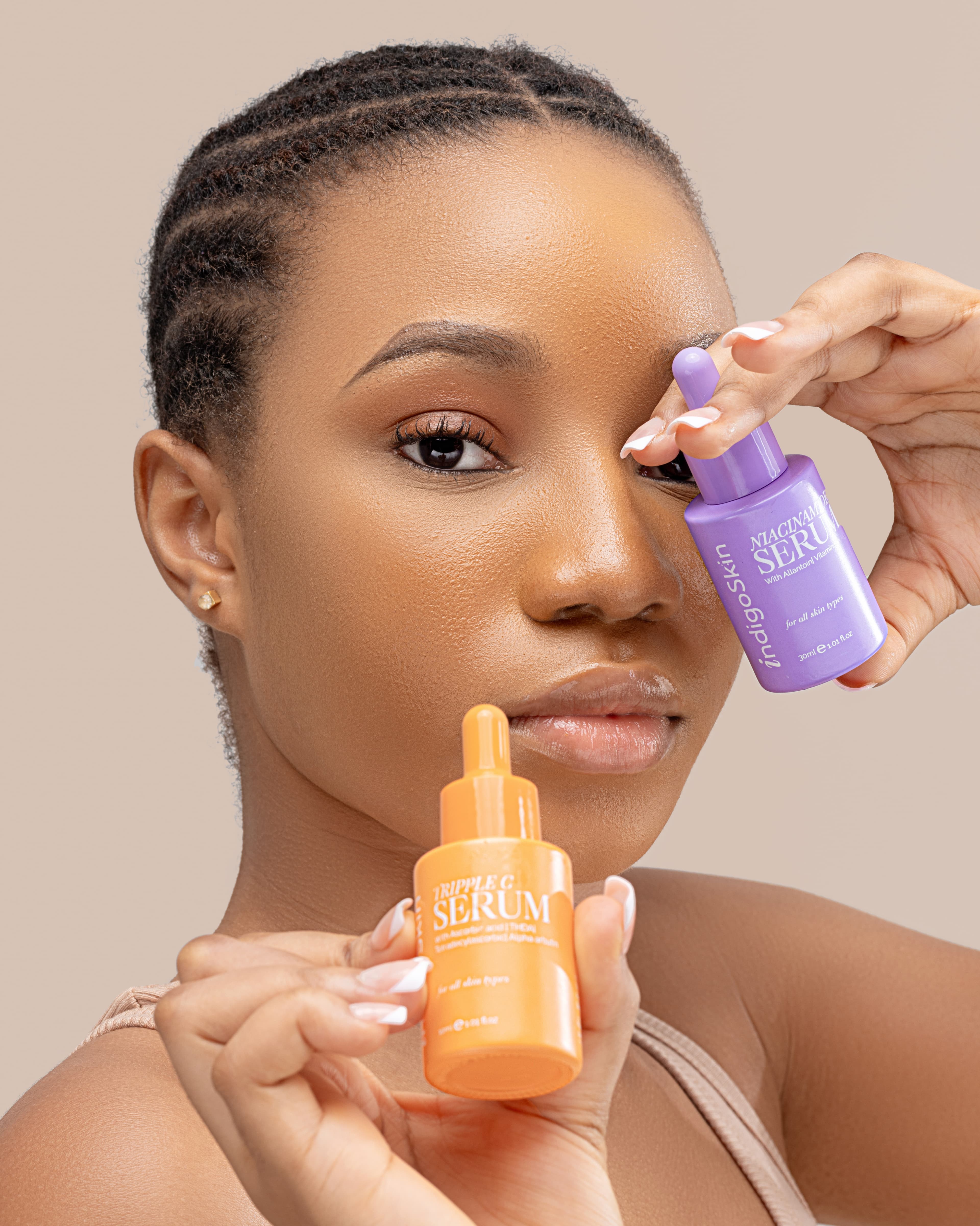 Melanin-rich skin glowing